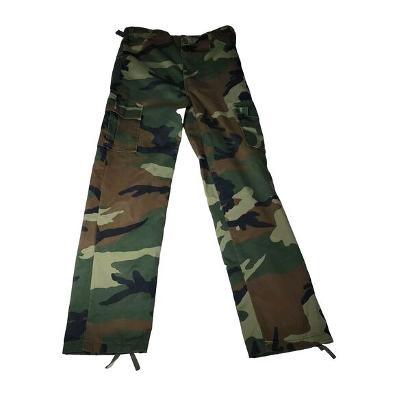 Military Pants Womens Size 16 Woodland Camo Combat Trousers US Army Y2k Green - Picture 1 of 13